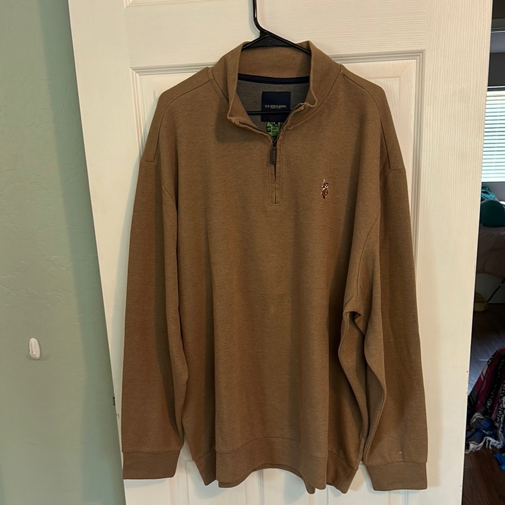 U.S. Polo Assn. Brown Zip Up Sweater